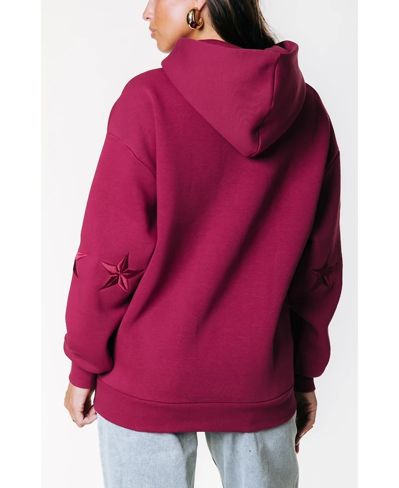 Colourful Rebel Women's Colorful Stars Embro Clean Hoodie Sweatshirts