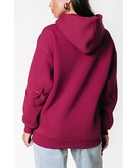 Colourful Rebel Women's Colorful Stars Embro Clean Hoodie Sweatshirts