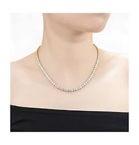 White Gold Plated And 14k Cubic Zirconia 3MM Tennis Necklace