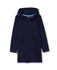 Lands' End Girls Long Sleeve Hooded Front Pocket Terry Cloth Swimsuit Cover-Up