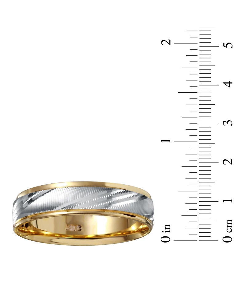 Men's 6mm Ring 14k Gold and White