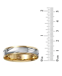 Men's 6mm Ring 14k Gold and White