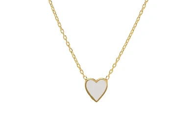 Lily Nily Girls White Enamel Heart Necklace in 14K