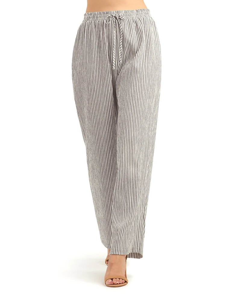 Bcx Women's Pucker Stripe Pull-On Pants