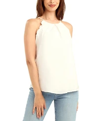 Bcx Women's Patchwork Embroidery Halter Neck Top