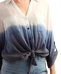 Bcx Women's Textured Button-Front Top