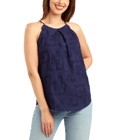 Bcx Women's Patchwork Embroidery Halter Neck Top