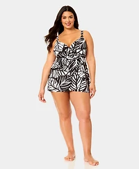 Anne Cole Plus Surplice Maillot Swim Dress
