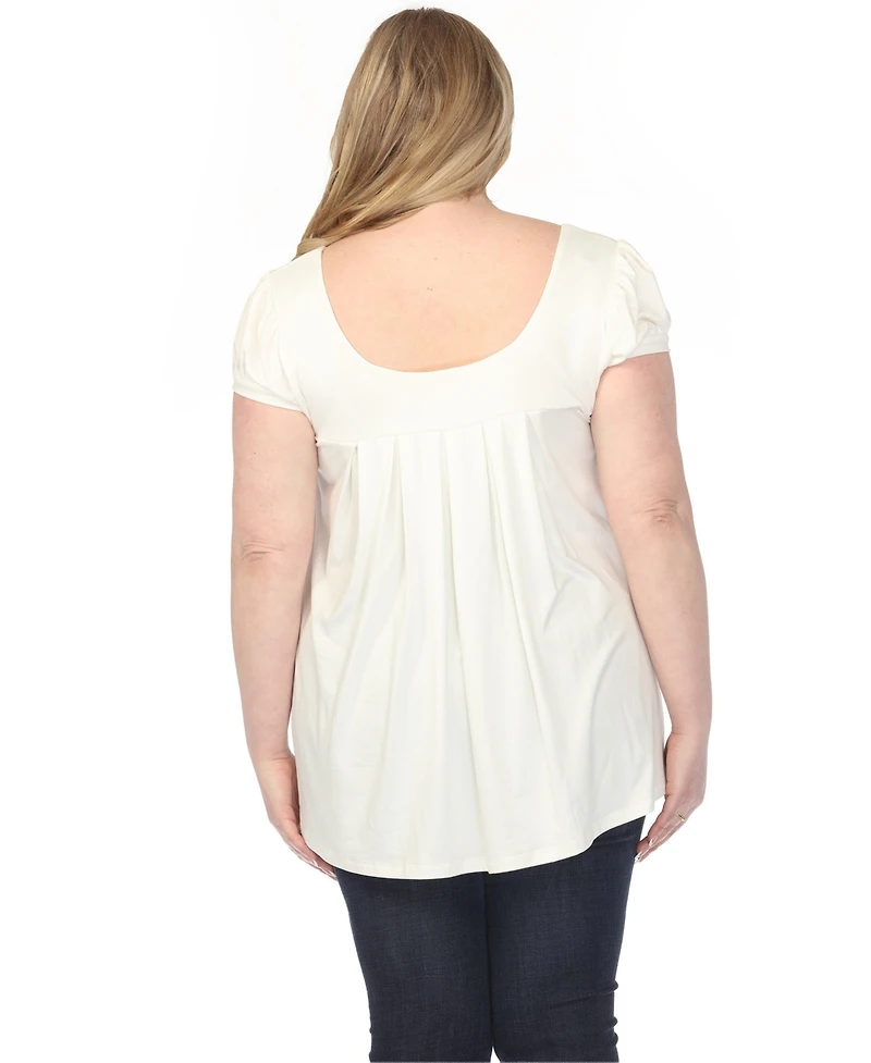 White Mark Plus Maternity Short-Sleeve Empire-Waist Tunic Top