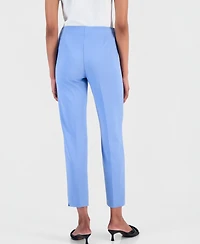 Anne Klein Women's Stretch Crepe Pull-On Hollywood Waist Straight Ankle Pants, Regular & Petite