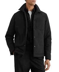 Reiss Men's Quilted Press-Stud Overshirt