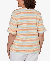 Hearts Of Palm Plus Embellished Stretch V-Neck Top