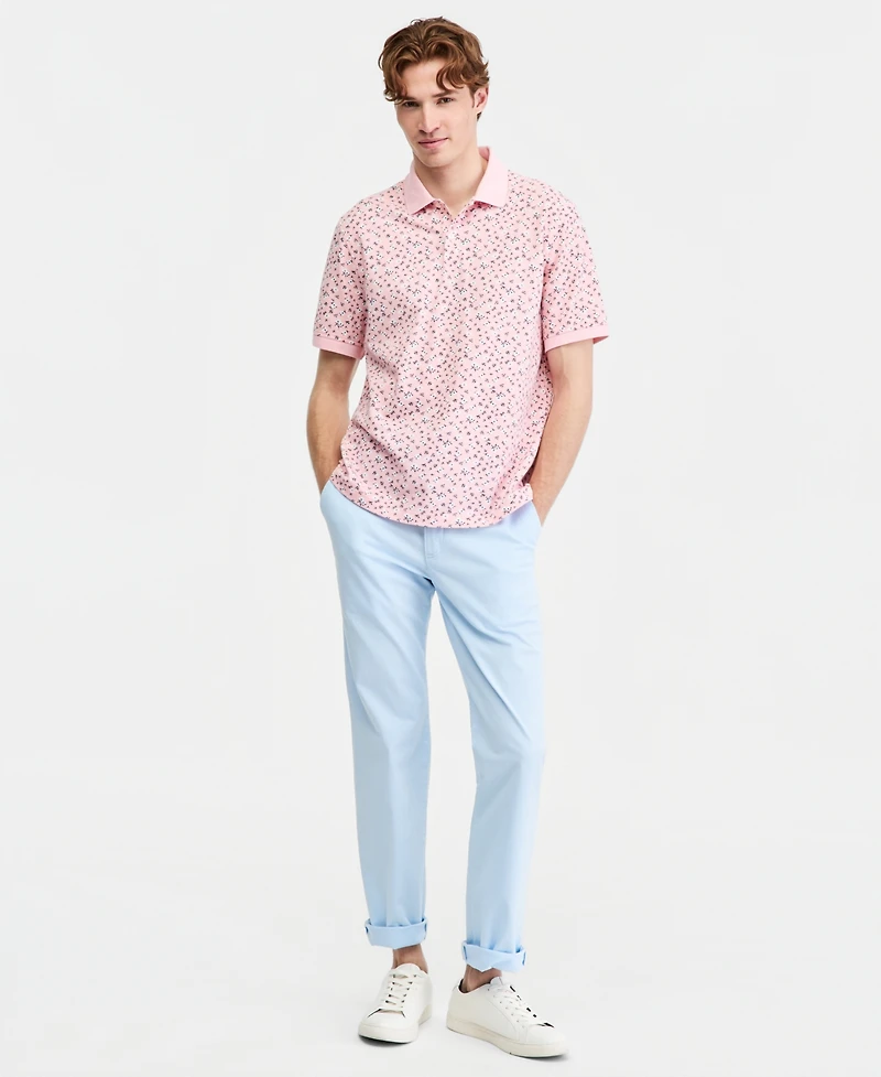 Club Room Men's Berti Floral Pique Knit Polo Shirt, Macy's Exclusive - Print