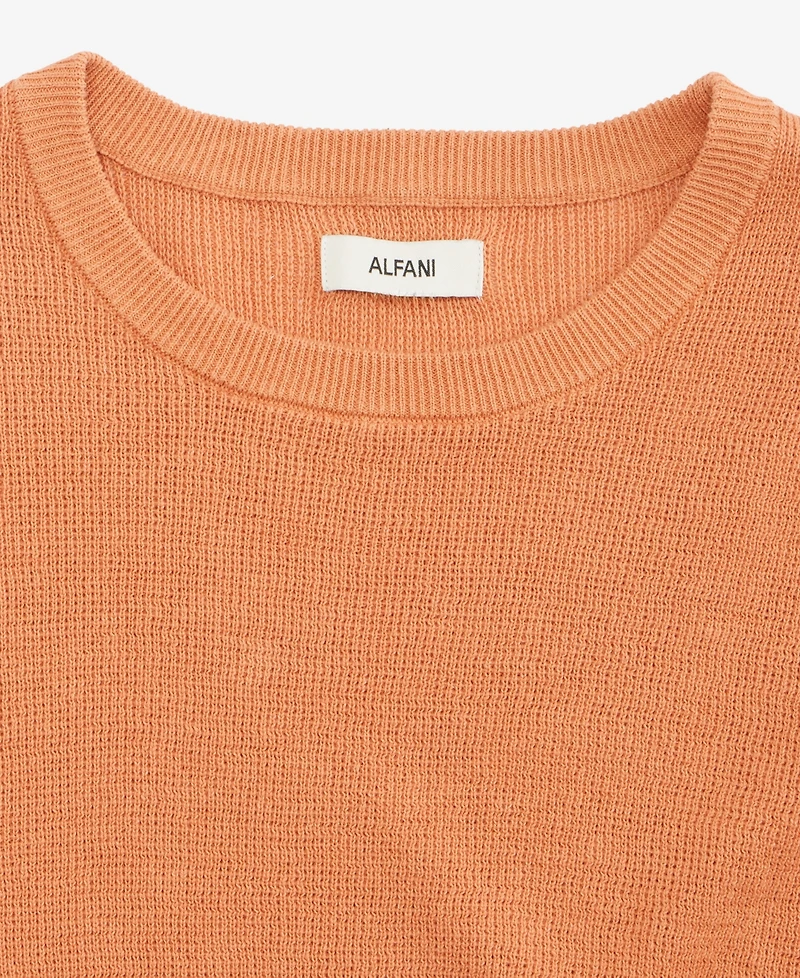 Alfani Men's Short-Sleeve Linen-Blend Crewneck Sweater, Macy's Exclusive