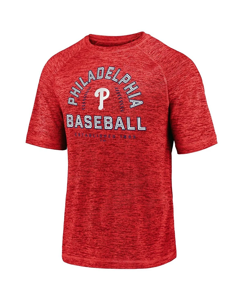 Fanatics Men's Red Philadelphia Phillies Line Up Primary Threat Striated T-Shirt
