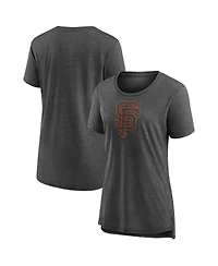 Fanatics Mto Label Women's Gray San Francisco Giants Weathered Logo Tri-Blend T-Shirt