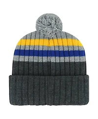 '47 Brand Men's Gray St. Louis Blues Stack Patch Cuffed with Pom Knit Hat