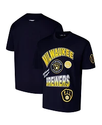 Pro Standard Men's Navy Milwaukee Brewers Turn It Up Dropped Shoulder T-Shirt