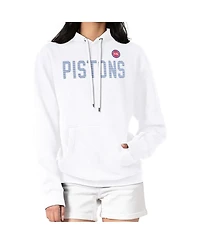 G-iii 4Her by Carl Banks Women's White Detroit Pistons Dot Print Pullover Hoodie