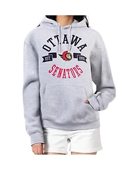 G-iii 4Her by Carl Banks Women's Heather Gray Ottawa Senators City Graphic Fleece Pullover Hoodie