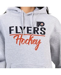 G-iii 4Her by Carl Banks Women's Heather Gray Philadelphia Flyers Team Sport Tri-Blend Fleece Hoodie