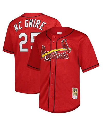 Mitchell & Ness Men's Mark McGwire Red St. Louis Cardinals Big Tall Cooperstown Mesh Batting Practice Jersey