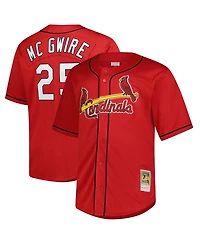 Mitchell & Ness Men's Mark McGwire Red St. Louis Cardinals Big Tall Cooperstown Mesh Batting Practice Jersey