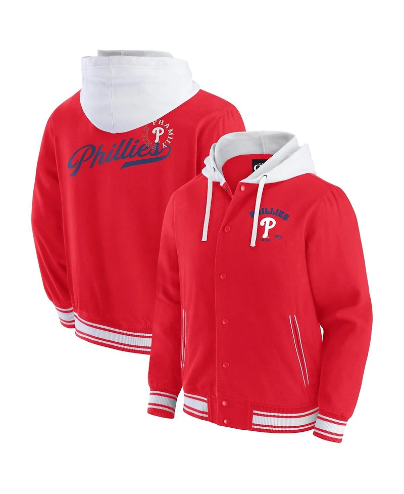 Darius Rucker Collection by Fanatics Men's Red Philadelphia Phillies Full-Snap Hooded Jacket