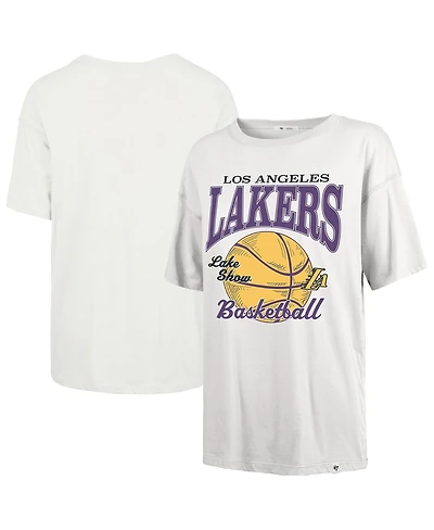 '47 Brand Women's White Los Angeles Lakers City Edition Down Court Sadie T-Shirt
