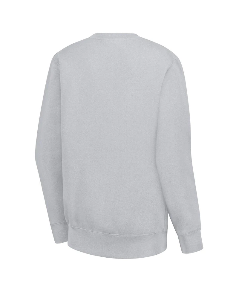 G-iii 4Her by Carl Banks Women's Heather Gray Anaheim Ducks Filigree Team Graphic Fleece Pullover Sweatshirt