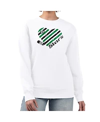 G-iii 4Her by Carl Banks Women's White Dallas Stars Heart Graphic Pullover Sweatshirt