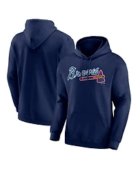Logo Athletic Men's Navy Atlanta Braves Wordmark Hoodie