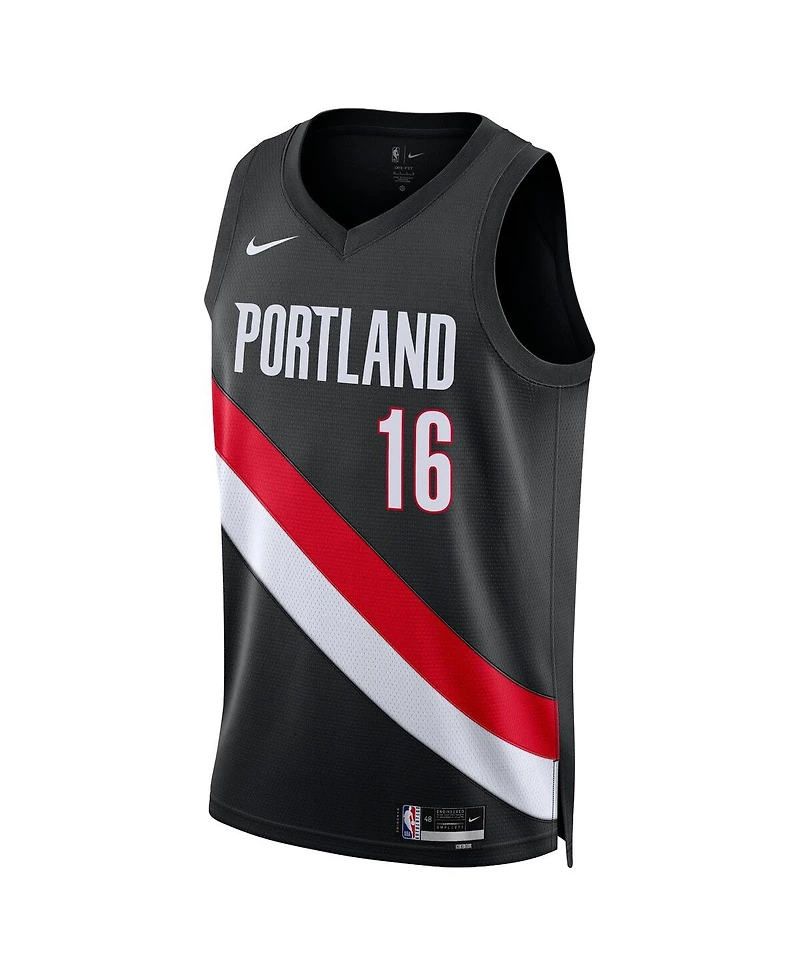 Nike Men's and Women's Yang Hansen Black Portland Trail Blazers Swingman Icon Edition Jersey