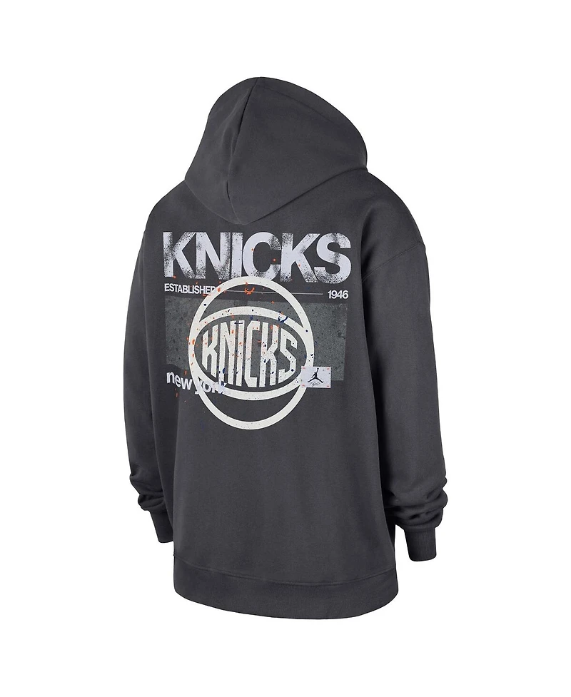 Jordan Men's Anthracite New York Knicks Statement Jumpman Flight Premiere Hoodie