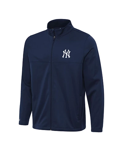 Antigua Men's Navy New York Yankees Links 2 Full-Zip Golf Jacket