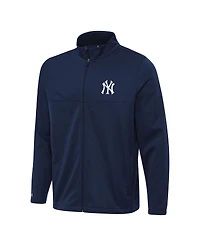 Antigua Men's Navy New York Yankees Links 2 Full-Zip Golf Jacket