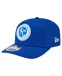 New Era Men's Royal Kansas City Royals Circle Patch 9SEVENTY Stretch-Snap Hat