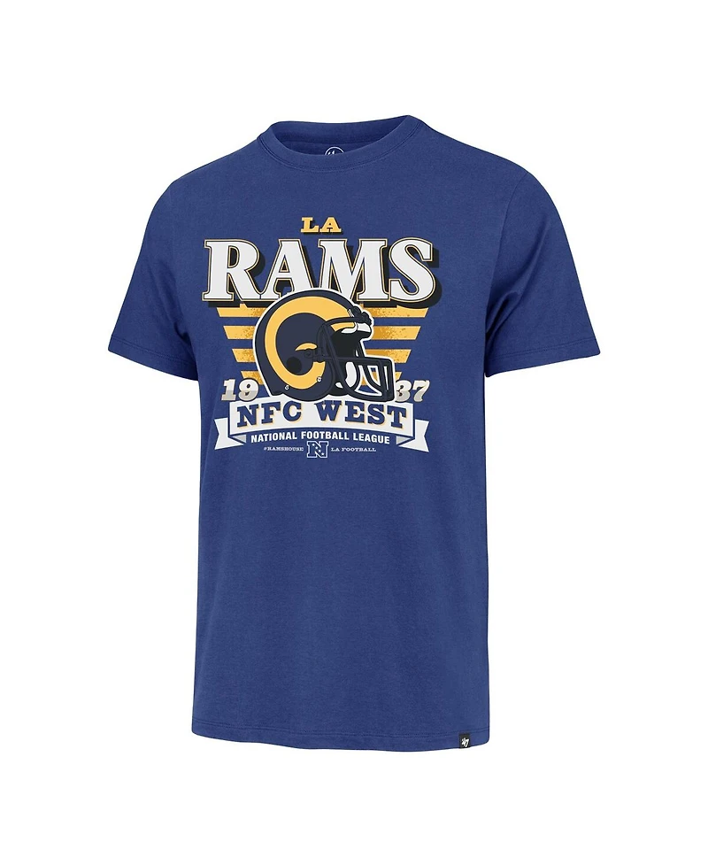 '47 Brand Men's Royal Los Angeles Rams Stripe Splash Franklin Throwback T-Shirt
