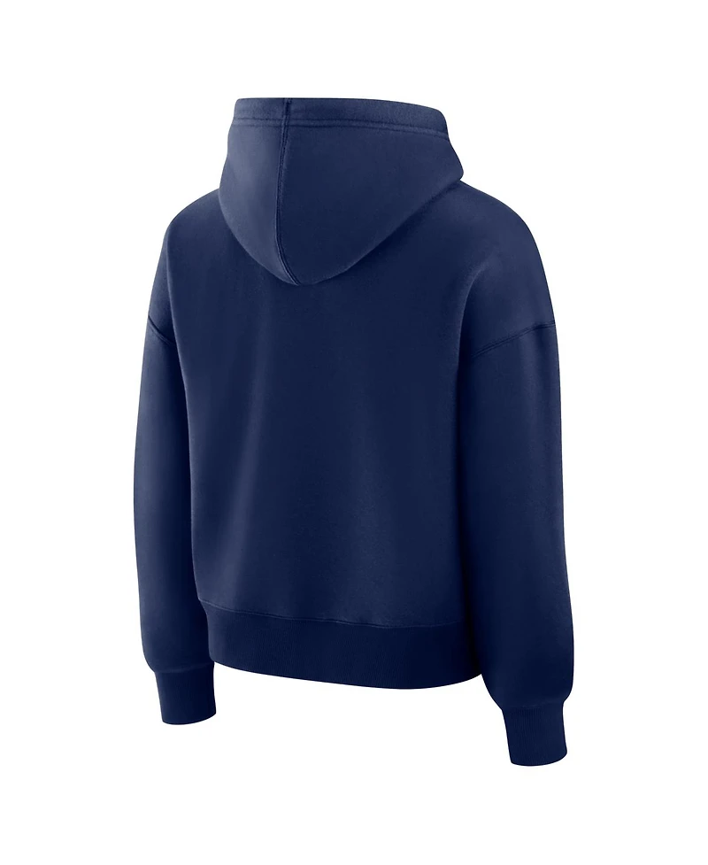 Fanatics Women's College Navy Seattle Seahawks Relaxed High Hip Essential Legacy Hoodie