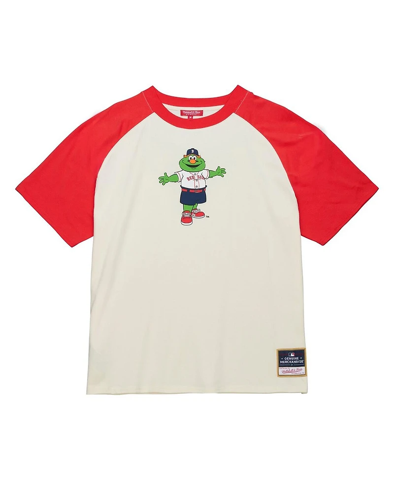 Mitchell & Ness Women's Cream Boston Red Sox Boyfriend Raglan T-Shirt