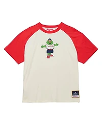 Mitchell & Ness Women's Cream Boston Red Sox Boyfriend Raglan T-Shirt