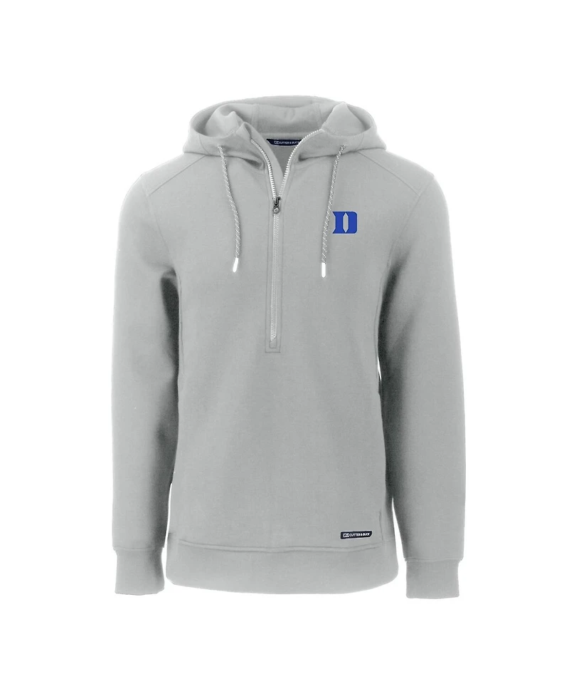 Cutter & Buck Men's Gray Duke Blue Devils Roam Half-Zip Hoodie