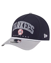 New Era Men's Navy/Gray New York Yankees Arch 9FORTY A-Frame M-Crown Adjustable Hat
