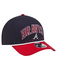 New Era Men's Navy/Red Atlanta Braves Arch 9FORTY A-Frame M-Crown Adjustable Hat