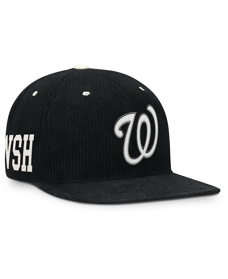 Nike Men's Black Washington Nationals Pro Corduroy Structured Snapback Hat