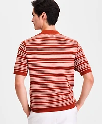 Alfani Men's Short-Sleeve Stripe Button Johnny Sweater, Macy's Exclusive