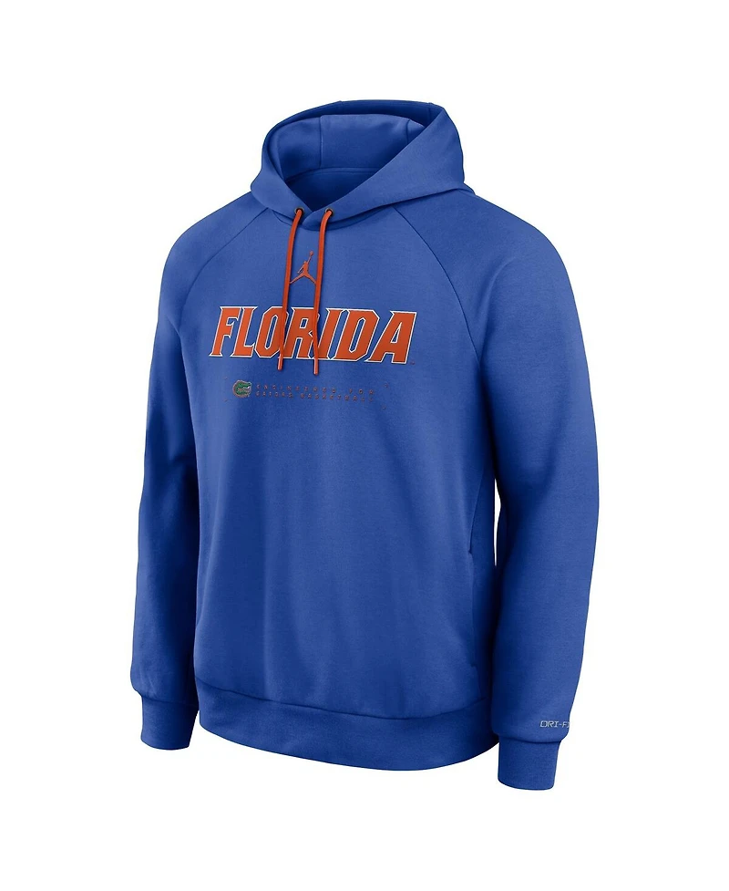 Jordan Men's Royal Florida Gators 2025 Courtside Basketball Practice Raglan Dri-fit Hoodie