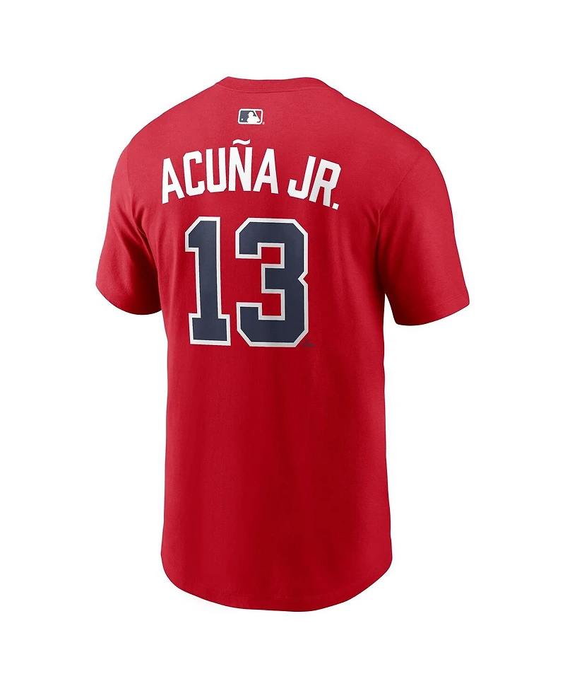 Nike Men's Ronald Acuna Jr. Red Atlanta Braves Home Name Number T-Shirt