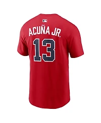 Nike Men's Ronald Acuna Jr. Red Atlanta Braves Home Name Number T-Shirt