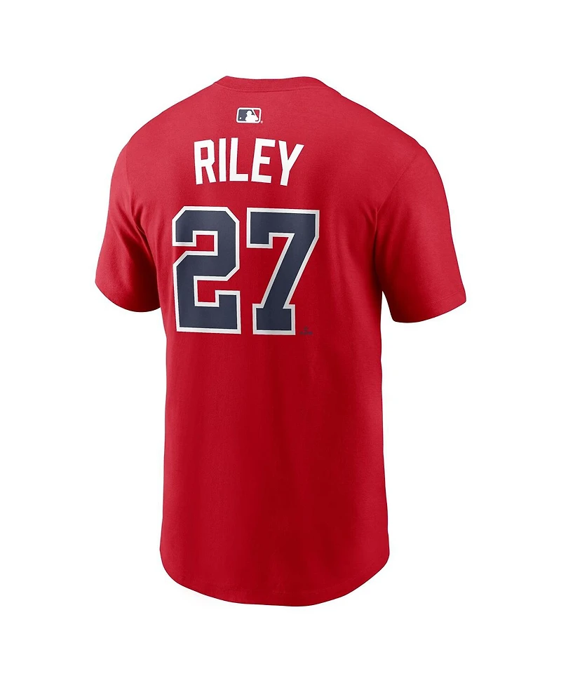 Nike Men's Austin Riley Red Atlanta Braves Home Name Number T-Shirt